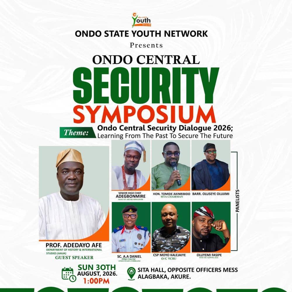 ONDO CENTRAL SECURITY DIALOGUE 2026: OSYN CALLS ON PUBLIC TO JOIN CRUCIAL SECURITY CONVERSATION